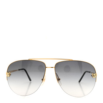 CARTIER Santos de Cartier Aviator Sunglasses CT0065S Gold Black