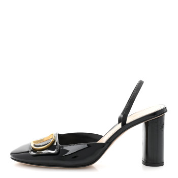 CHRISTIAN DIOR Patent C'est Dior Slingback Pumps 38 Black