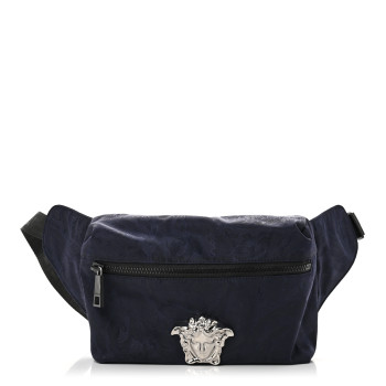 VERSACE Jacquard Barocco Medusa Belt Bag Blue