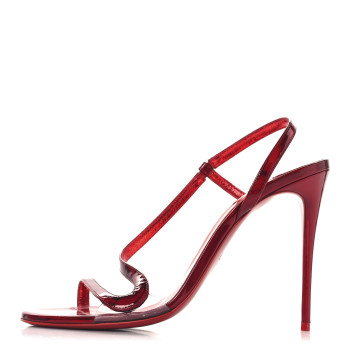 CHRISTIAN LOUBOUTIN Metallic Patent Rosalie 100 Sandals 38 Loubi