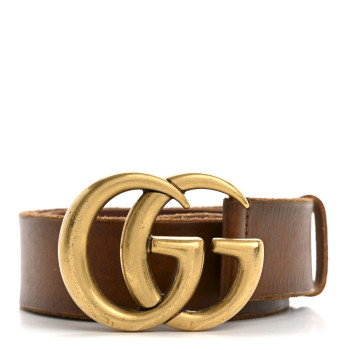 GUCCI Faded Calfskin Double G 40mm Belt 90 36 Cuir