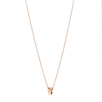 BULGARI 18K Rose Gold Diamond BVLGARI BVLGARI Link Pendant Necklace