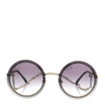 CHANEL Round Chain Sunglasses 4245 Gold