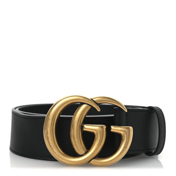 GUCCI Calfskin Double G 40mm Belt 75 30 Black
