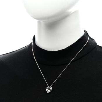 TIFFANY Sterling Silver Elsa Peretti Full Heart Pendant Necklace