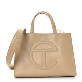 TELFAR Vegan Leather Shmedium Shopping Bag Cream