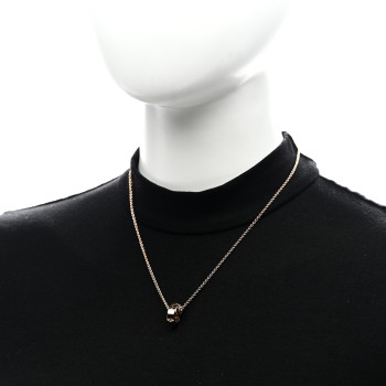 BULGARI 18K Rose Gold Diamond BVLGARI BVLGARI Link Pendant Necklace