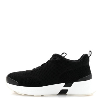 HERMES Technical Knit Suede Heros Sneakers 38 Black