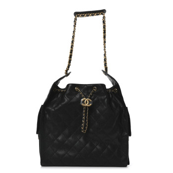 CHANEL Caviar Quilted Medium Chanel 25 Handbag Black