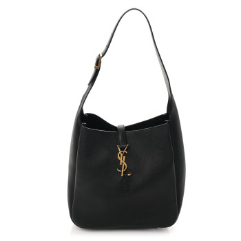 SAINT LAURENT Smooth Calfskin Small Le 5 A 7 Soft Hobo Black