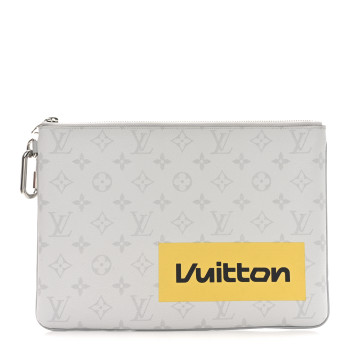 LOUIS VUITTON Monogram Logo Story GM Pochette Grey