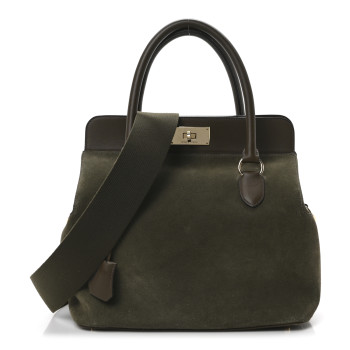 HERMES Veau Grizzly Evercolor Toolbox 26 Eucalyptus