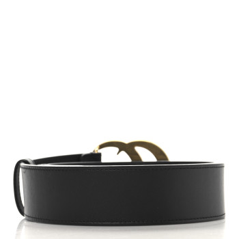 GUCCI Calfskin Double G 40mm Belt 90 36 Black