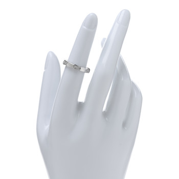 BULGARI 18K White Gold Diamond Serpenti Viper Band Ring 50 5.25
