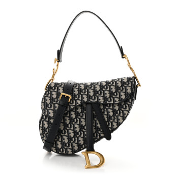 CHRISTIAN DIOR Oblique Saddle Bag With Strap Blue