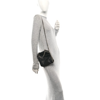 STELLA MCCARTNEY Shaggy Deer Tiny Falabella Tote Black