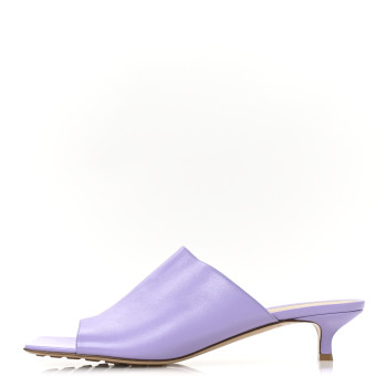 BOTTEGA VENETA Lambskin Stretch Mule 40mm Sandals  41.5 Lavender