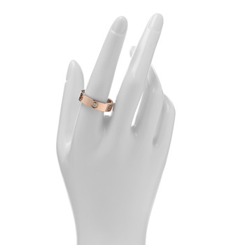 CARTIER 18K Pink Gold 3 Diamond 5.5mm LOVE Ring 60 9