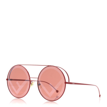 FENDI Metal F is Fendi Printed Run Away Round Frame Sunglasses FF 0285/S Red