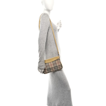 BURBERRY Horseferry Check Peyton Crossbody Clutch Bag Yellow