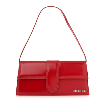 JACQUEMUS Glazed Calfskin Le Bambino Long Red
