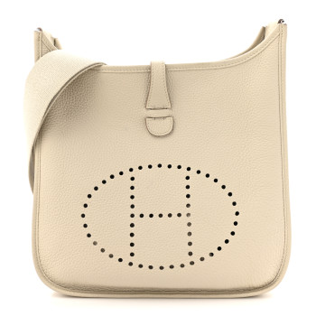 HERMES Taurillon Clemence EVELYNE III PM Beton