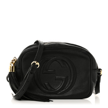 GUCCI Pebbled Calfskin Small Soho Disco Bag Black