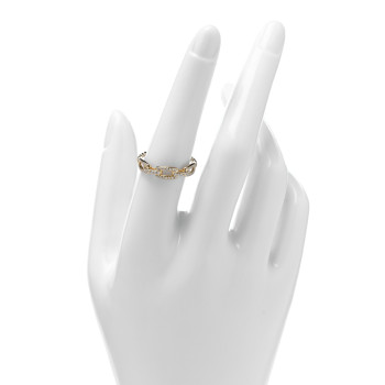 DAVID YURMAN 18K Yellow Gold Diamond 4.5mm Stax Single Row Chain Link Ring 54 7