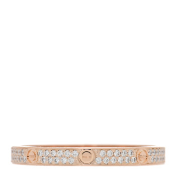CARTIER 18K Pink Gold Diamond 2.6mm LOVE Paved Band Ring 61 9.5