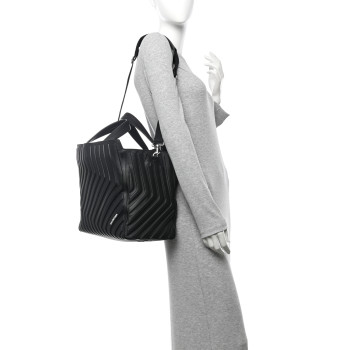 BALENCIAGA Grained Calfskin Embossed Car East West Tote Black