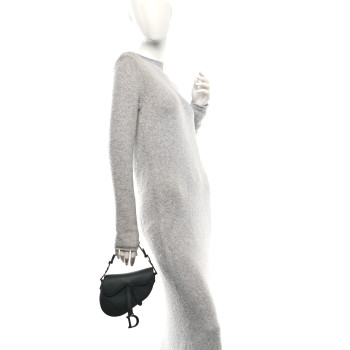 CHRISTIAN DIOR Ultra Matte Calfskin Mini Saddle Bag Black