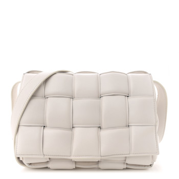 BOTTEGA VENETA Nappa Maxi Intreccio Padded Cassette Crossbody Bag Chalk