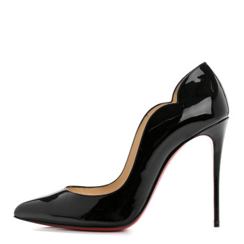 CHRISTIAN LOUBOUTIN Patent Hot Chick 100 Pumps 39 Black