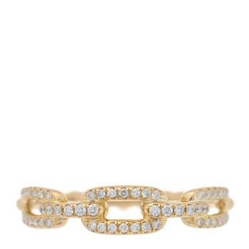 DAVID YURMAN 18K Yellow Gold Diamond 4.5mm Stax Single Row Chain Link Ring 54 7