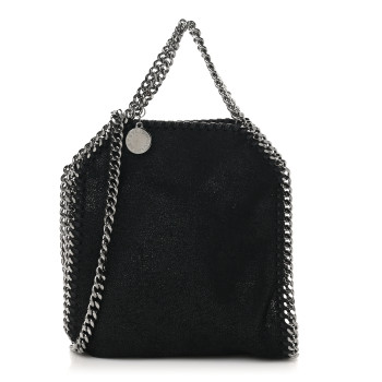 STELLA MCCARTNEY Shaggy Deer Tiny Falabella Tote Black