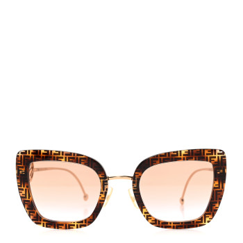 FENDI Acetate Metal F is Fendi FF Square Cat Eye Sunglasses FF 0408/S Havana