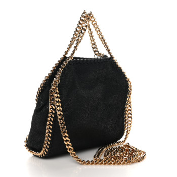 STELLA MCCARTNEY Shaggy Deer Tiny Falabella Tote Black