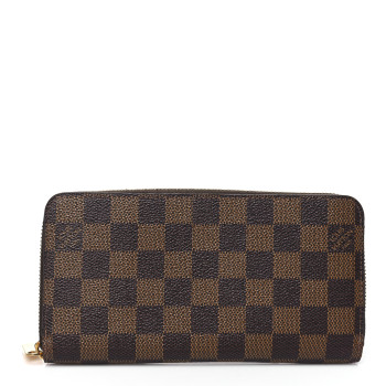 LOUIS VUITTON Damier Ebene Zippy Wallet Rose Ballerine