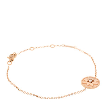 CHRISTIAN DIOR 18K Rose Gold Diamond Pink Opal Rose Des Vents Bracelet