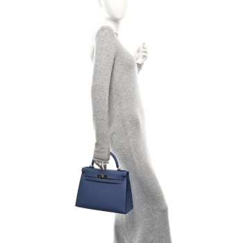 HERMES Epsom Kelly Sellier 28 Bleu Brighton