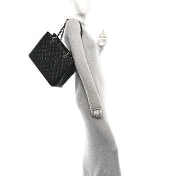 CHANEL Caviar Quilted Grand Shopping Tote GST Black