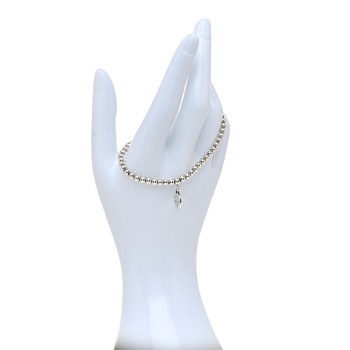 TIFFANY Sterling Silver 4mm Return To Tiffany Round Tag Bead Bracelet