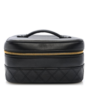 CHANEL Lambskin Vanity Cosmetic Case Black