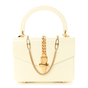 GUCCI Plexiglass Mini Sylvie 1969 Top Handle Bag Ivory