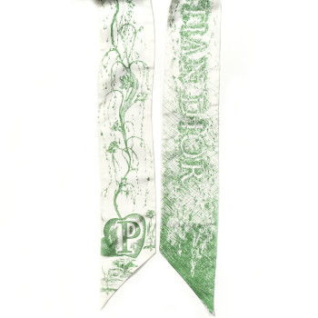 CHRISTIAN DIOR Silk ABCDior "P" Mitzah Scarf Vert