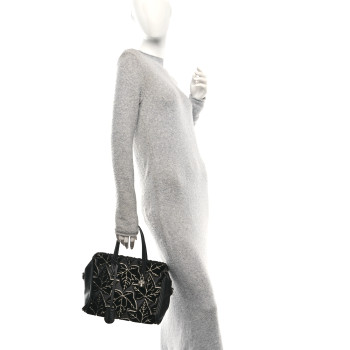 ALEXANDER MCQUEEN Velvet Shopper Tote Black