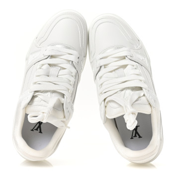 LOUIS VUITTON Calfskin Womens LV Trainer Sneakers 37.5 White
