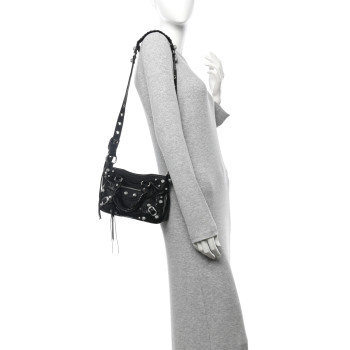 BALENCIAGA Agneau Arena Crystal Neo Cagole Mini Black