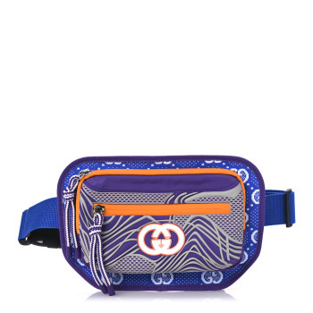 GUCCI Jersey GG Monogram All Over Sporty Belt Bag Grey White Multicolor