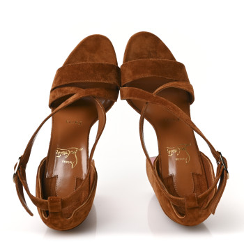 CHRISTIAN LOUBOUTIN Suede Movida 130 Platform Sandals 38 Foxy